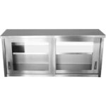 Seinakapp klaasist lükandustega, roostevaba teras, 1400x400x650mm | Adexa SWCGD140402 - Image 4