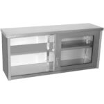 Seinakapp klaasist lükandustega, roostevaba teras, 1400x400x650mm | Adexa SWCGD140402