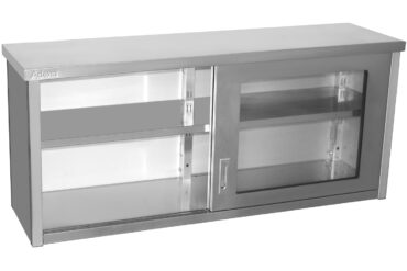 Seinakapp klaasist lükandustega, roostevaba teras, 1400x400x650mm | Adexa SWCGD140402