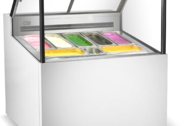 Professionaalne Gelato ja Jäätise Serveerimislett 7 vanni Sirge esikülg Valge | Adexa DW7