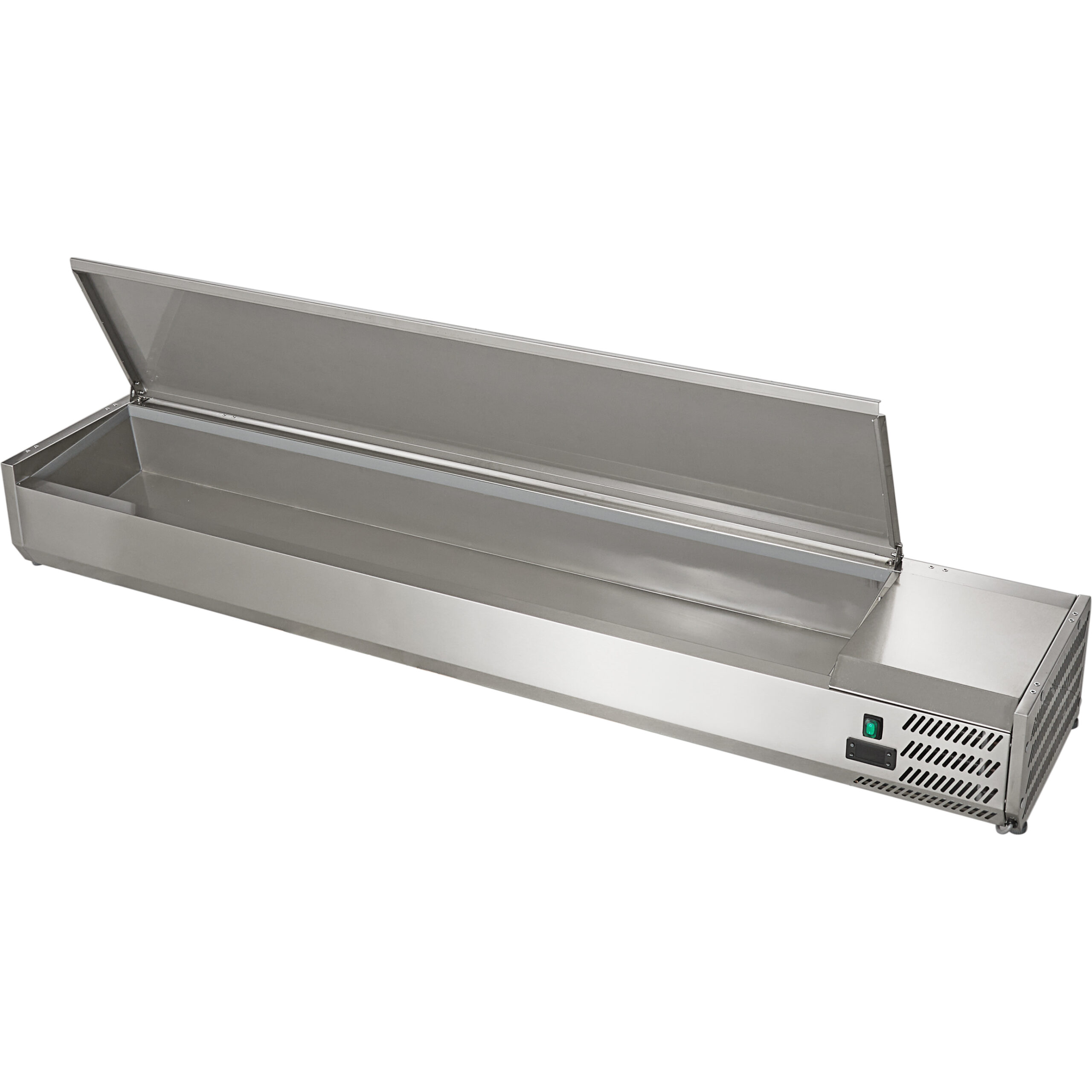 Vitriinkülmik lauapealne 2000 mm 9xGN1/3 sügavus 380 mm roostevabast terasest kaanega | Adexa VRX2000380SS Vitriinkülmik lauapealne 2000 mm 9xGN1/3 sügavus 380 mm roostevabast terasest kaanega | Adexa VRX2000380SS - Image 1