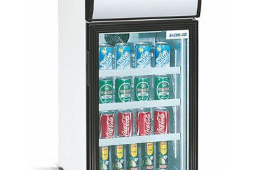 Joogikülmik Mini 50 liitrit Staatiline jahutus Klaasuksega Must/Valge Valgustusega varikatus | Adexa LG50