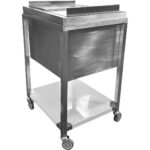 Kommertsiaalne jääkast rataste ja kaanega roostevabast terasest 700x500x850mm | Adexa MIB504035