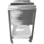 Kommertsiaalne jääkast rataste ja kaanega roostevabast terasest 700x500x850mm | Adexa MIB504035 - Image 2