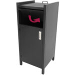 Prügikasti kapp, millel on kukkumistunnel ja kandikute riiul Must | Adexa TRC5054 - Image 3