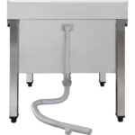 Madala Kaubanduslik Poti Pesuvalamu Roostevaba teras 1-kausiga Tagapaneel 600x600x660mm Ruudukujulised jalad | Adexa SMSJY6060 - Image 3