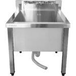 Madal valamu, mopihoidjad, roostevaba teras, 1 kauss, pritsmekaitse, 600x600x660mm, ruudukujulised jalad | Adexa SMSJYLR6060 - Image 6