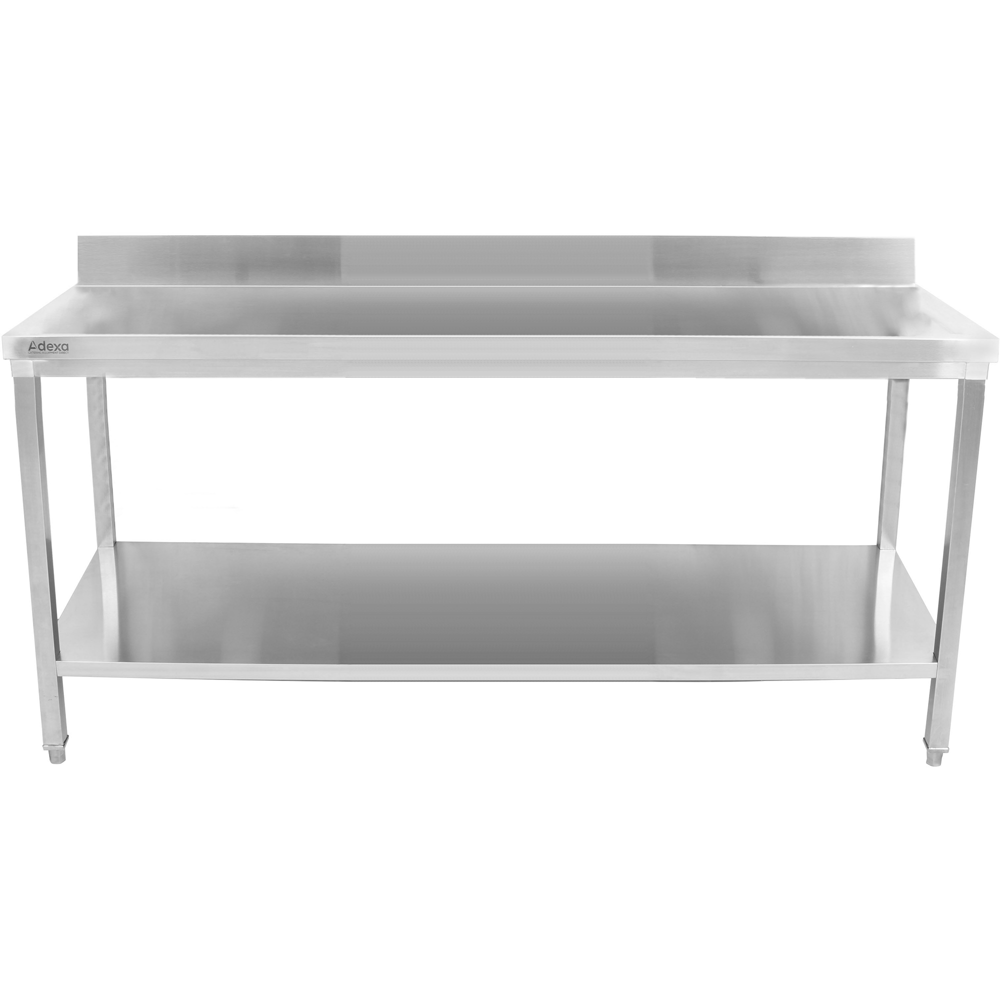 Premium kommertslik töölaud roostevabast terasest alumise riiuli ja tagaservaga 2000x600x900/1000mm | Adexa DWT20060 Premium kommertslik töölaud roostevabast terasest alumise riiuli ja tagaservaga 2000x600x900/1000mm | Adexa DWT20060 - Image 1