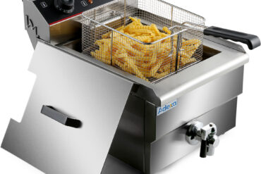 Elektriline Kommertsfriteerija Ühemahutiga 10-liitrine 3kW Töölaual Äravoolukraan | Adexa HEF101V