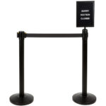 Must piirdepost musta sissetõmmatava lindiga 2 m | Adexa BBP01A - Image 3