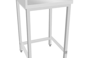 Kaubanduslik roostevabast terasest töölaua parempoolne nurk, 700x700x965mm | Adexa DWL7070R