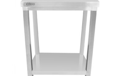 Kaubanduslik töölaua roostevaba teras Alumise riiuliga Tagaserv 450x600x900mm | Adexa DWT4560