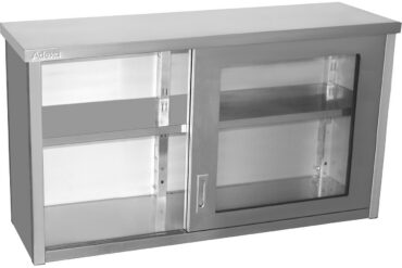 Seinakapik kapp klaasist lükandustega roostevaba teras 1400x400x800mm | Adexa SWCGDHH140402