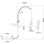 Eelloputusdush Kõrge seina külge kinnitatav Topeltsisselaskeava Kõrgus 500 mm Roostevaba teras | Adexa EQ7802A - Image 2