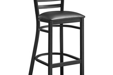 Must metallist baaripukk seljatoe ja vinüülist istmega | Adexa GS697B