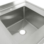 Kaubanduslik valamu Roostevaba teras 1000x700x900mm 1 kauss paremal pritsmekaitse 50mm | Adexa DSE1070R - Image 3