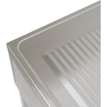 Kaubanduslik valamu Roostevaba teras 1000x700x900mm 1 kauss paremal pritsmekaitse 50mm | Adexa DSE1070R - Image 4