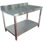 Kaubanduslik töölaua alune riiul roostevaba teras ruudukujulised jalad 600x700x900mm | Adexa QNH11122