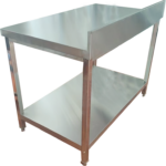 Kaubanduslik töölaua alune riiul roostevaba teras ruudukujulised jalad 600x700x900mm | Adexa QNH11122 - Image 2