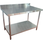 Äriparandusega töölaud Alusriiul Tagasein Roostevaba teras Ümarad jalad 900x600x900mm | Adexa QNH1140