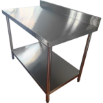 Äriparandusega töölaud Alusriiul Tagasein Roostevaba teras Ümarad jalad 900x600x900mm | Adexa QNH1140 - Image 6