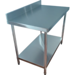 Äriparandusega töölaud Alusriiul Tagasein Roostevaba teras Ümarad jalad 900x600x900mm | Adexa QNH1140 - Image 2