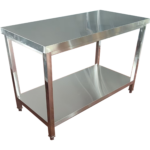 Kaubanduslik töölaud Alumine riiul Roostevaba teras Ruutjalad 1200x600x900mm | Adexa QNH1176