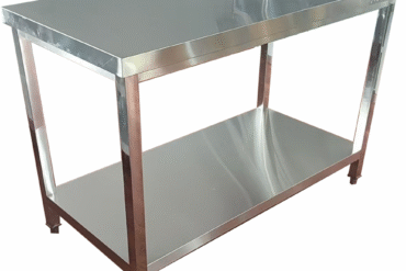 Kommertslik töötaksa all oleva riiuliga Roostevaba teras Ruudukujulised jalad 1800x600x900mm | Adexa QNH1182