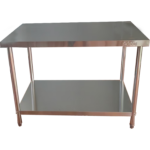 Kaubanduslik töölaud alumine riiul roostevabast terasest ümarad jalad 900x800x900mm | Adexa QNH1128 - Image 5