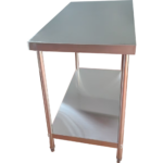 Kaubanduslik töölaud alumine riiul roostevabast terasest ümarad jalad 900x800x900mm | Adexa QNH1128 - Image 2