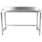 Töölaud tagaserykpihuga Roostevaba teras Ilma alumise riiulita 1600x600x900mm | Adexa SWTB60160B