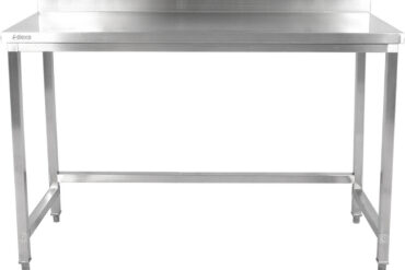 Töölaud tagaserykpihuga Roostevaba teras Ilma alumise riiulita 1600x600x900mm | Adexa SWTB60160B