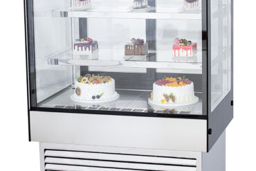 Vitriinkülmik sirge esiosaga, 2 riiulit, 1200x700x1200mm roostevaba teras ja must | Adexa HL1200B2