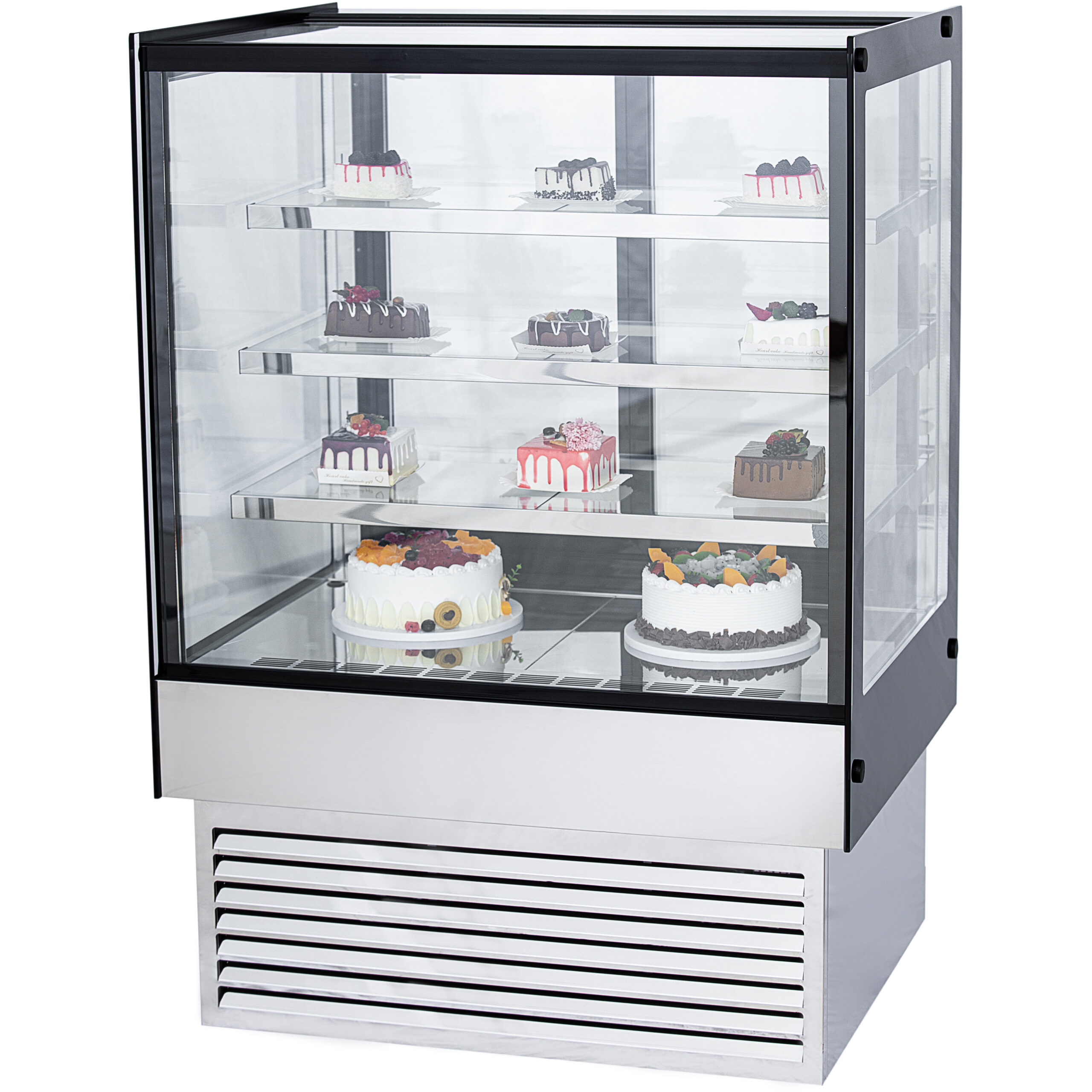 Vitriinkülmik sirge esikülg 3 riiulit 700x700x1300mm Roostevaba teras ja Must | Adexa HL700B3 Vitriinkülmik 500 liitrit 3 riiulit Must; Roostevaba teras | Adexa HL1200B3 - Image 1