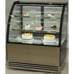 Vitriinkülmik kumer esiosa 2 riiulit 1000x700x1200mm roostevaba teras & Must | Adexa HL1000EM2 - Image 2