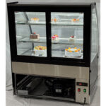 Vitriinkülmik kumer esiosa 2 riiulit 1000x700x1200mm roostevaba teras & Must | Adexa HL1000EM2 - Image 3