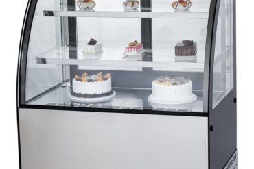 Vitriinkülmik koogilett Ümar esiosa 3 riiulit 1000x700x1300mm Roostevaba teras & Must | Adexa HL1000EM3