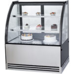 Vitriinkülmik kumer esiosa 2 riiulit 1000x700x1200mm roostevaba teras & Must | Adexa HL1000EM2