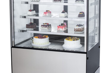 Vitriinkülmik koogilett Sirge esikülg 3 riiuliga 1000x700x1300mm Roostevaba teras ja Must | Adexa HL1000ER3