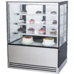 Vitriinkülmik koogilett Sirge esikülg 3 riiuliga 1000x700x1300mm Roostevaba teras ja Must | Adexa HL1000ER3