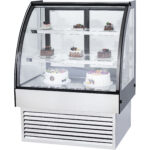 Vitriinkülmik koogilett Ümar esiosa 2 riiuliga 900x700x1200mm Roostevaba teras ja Must | Adexa HL900S2