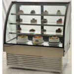 Külmvitriin kumer esipaneel 400 liitrit 3 riiulit must ja roostevaba teras | Adexa HL1200S3 - Image 3