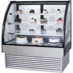 Külmvitriin kumer esipaneel 400 liitrit 3 riiulit must ja roostevaba teras | Adexa HL1200S3