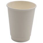 500 tk Kompostitavad Kohvitopsid Topeltseinaga 12oz/355ml Valged | Adexa PCDW12W