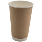 500 tk komposteeritavad kohvitopsid Ühekordne sein 16oz/437ml Kraft | Adexa PCDW16K