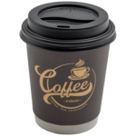 500 tk Komposteeritavad Kohvitopsid Kahekordse seinaga 8oz/237ml Pruun kujundusega | Adexa PCDW8B - Image 2