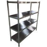 Roostevabast terasest riiulid ümarate jalgadega 4 riiulit | Adexa QHRS1205