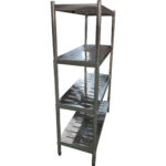 Roostevabast terasest riiul ümarate jalgadega, 4 riiulit aukudega | Adexa QHRSP1805 - Image 6