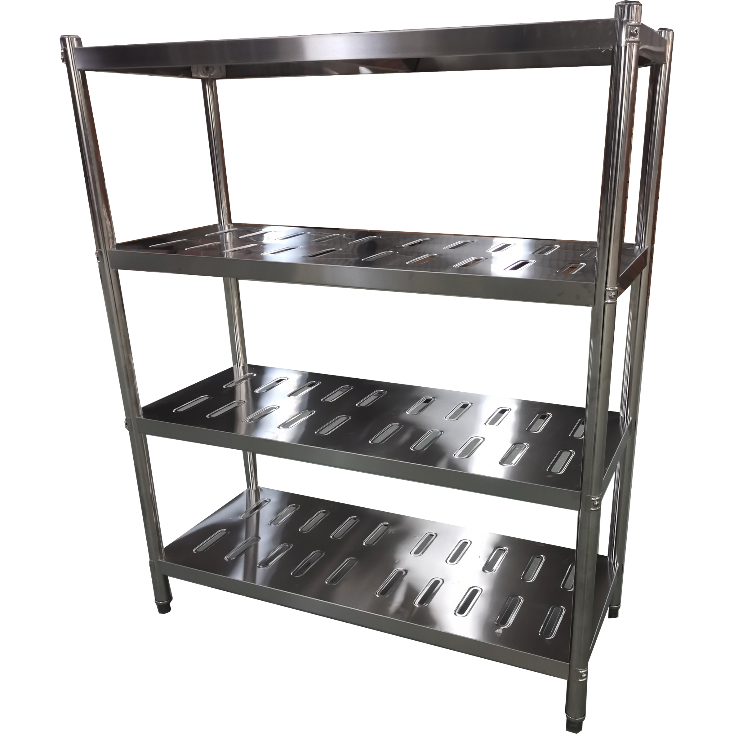 Roostevabast terasest riiul Ümmargused jalad 4 riiulit aukudega | Adexa QHRSP1505 Roostevabast terasest riiul ümarate jalgadega, 4 riiulit aukudega | Adexa QHRSP1805 - Image 1