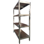 Roostevabast terasest riiulid ruudukujuliste jalgadega 4 riiulit | Adexa QHSS1805 - Image 5